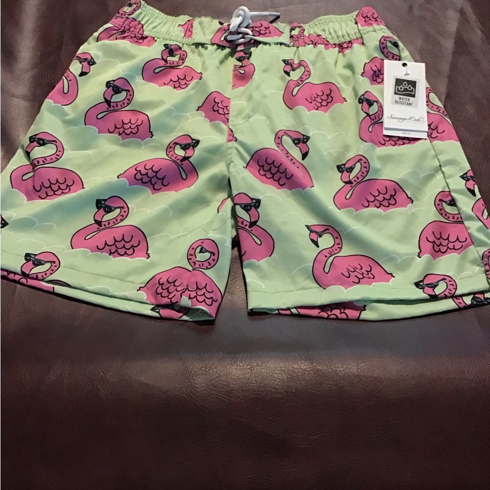 Sovereign Code Green Flamingo Swim Trunks